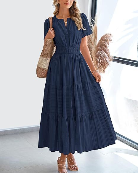 V-neck puff sleeve women's clothing