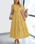 V-neck puff sleeve women's clothing