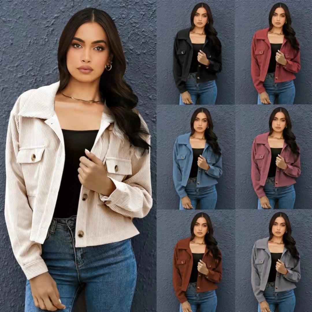 03D90877-05C7-EA7C-9A8A-CBEB7916A552.jpg New Top Corduroy Cardigan Jacket For Women - Image 8