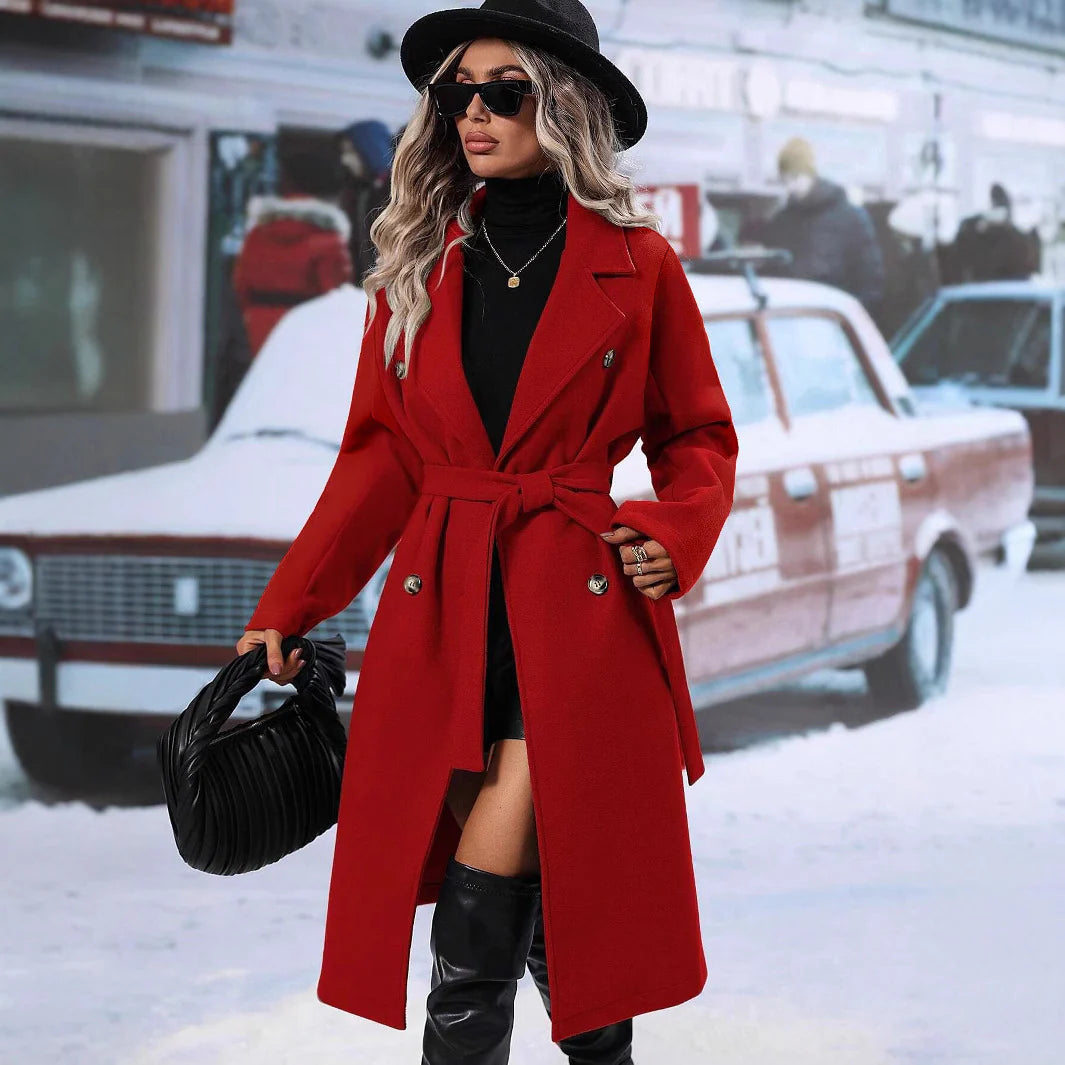 7325D495-9CF5-E5A3-1E47-F616A2C744C3.jpg New Style Suit Woolen Double-Breasted Coat For Women - Image 3