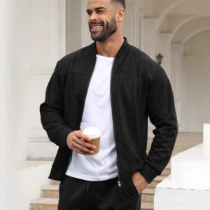 Suede lightweight sportswear jacket