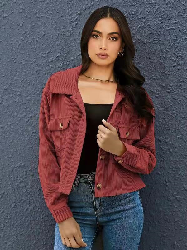 A4AE4416-58CC-C1A8-5DB7-EBAE8CBF6901.jpg New Top Corduroy Cardigan Jacket For Women - Image 6