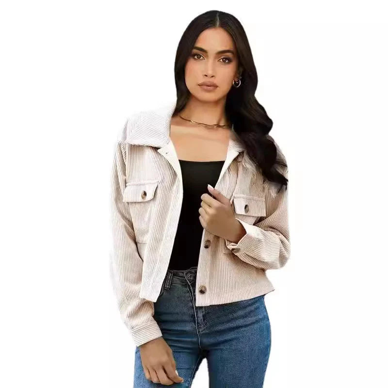 BDD4B1E0-BF64-B1F6-244E-909D9D583980.jpg New Top Corduroy Cardigan Jacket For Women - Image 3