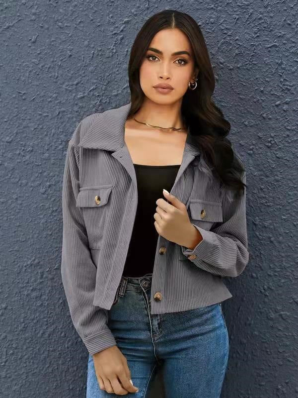 C2DA18A4-7C87-FA6A-4823-9F41E11147F7.jpg New Top Corduroy Cardigan Jacket For Women - Image 5