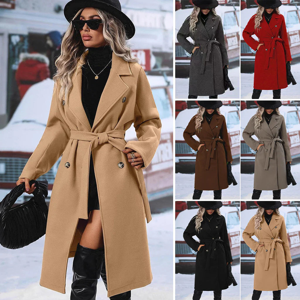 C6E1471D-5C67-9E47-6018-71D28AC7AD28.jpg New Style Suit Woolen Double-Breasted Coat For Women - Image 6