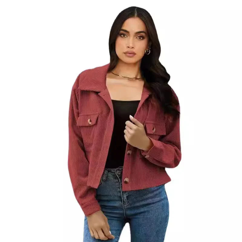D54C9313-2382-E46C-0BFB-08AB43799349.jpg New Top Corduroy Cardigan Jacket For Women